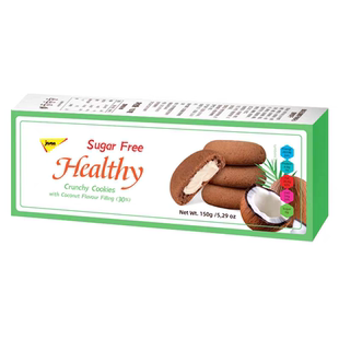 临期特价 波兰进口捷森无糖曲奇饼干150g椰子味夹心零食健康营养