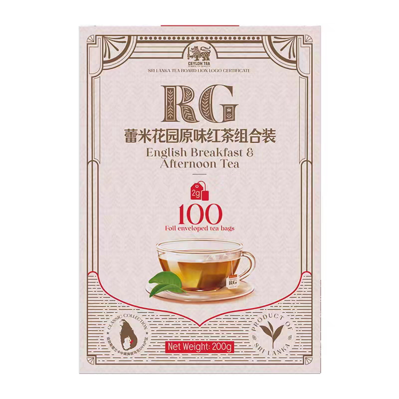 斯里兰卡进口蕾米花园原味红茶组合装早餐红茶下午茶200克(100包)