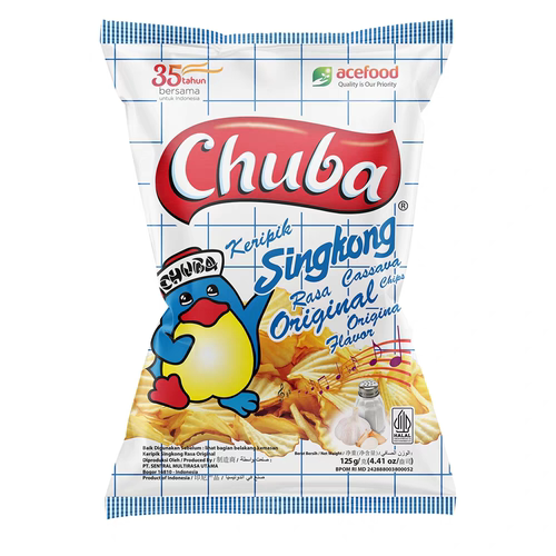 Chuba香辣味波浪形木薯片125g芝士味膨化食品办公室休闲零食小吃