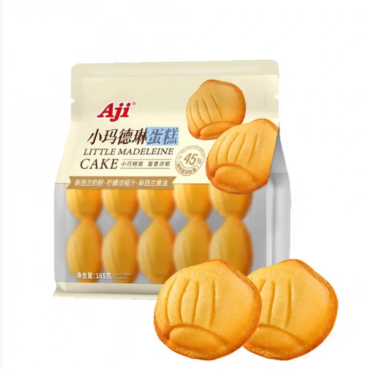 AJI小玛德琳蛋糕185g柠檬味早餐小面包学生代餐零食下午茶糕点心
