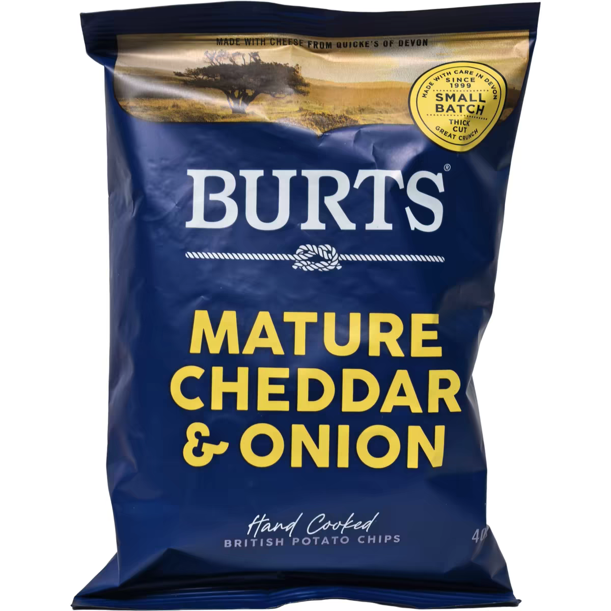 临期特价英国进口BURTS啵尔滋干酪洋葱味40g手工制薯片零食小吃