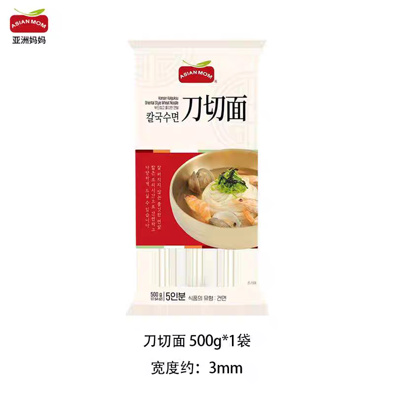 临期特价 韩国进口亚洲妈妈刀切面挂面500g袋装 方便速食煮面细面