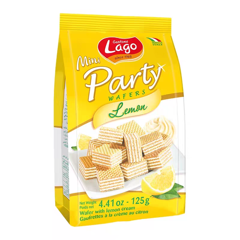 临期特价 意大利进口迷你榛子味柠檬味威化饼干125g网红零食小吃