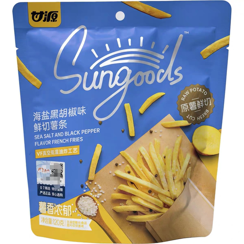 临期特价海盐黑胡椒味鲜切薯条120g袋装办公休闲追剧零食小吃食品