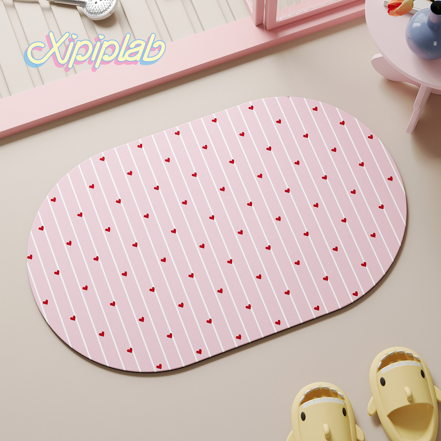 xipiplab可爱波点家用浴室垫吸水防滑卫生间厕所门口脚垫洗漱台垫,居家布艺,家用脚垫,淘宝优惠券,粉丝福利购,淘宝优惠卷