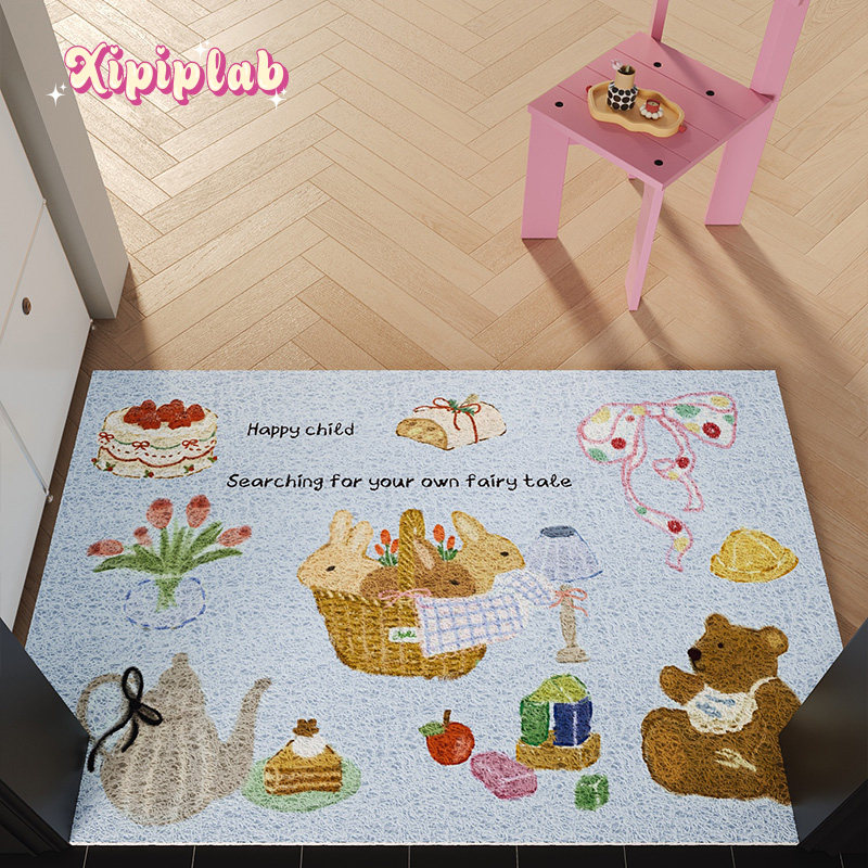 xipiplab奶油风家用韩系丝圈地垫出租房间装饰入户门垫可裁剪脚垫,居家布艺,入户地垫,淘宝优惠券,粉丝福利购,淘宝优惠卷