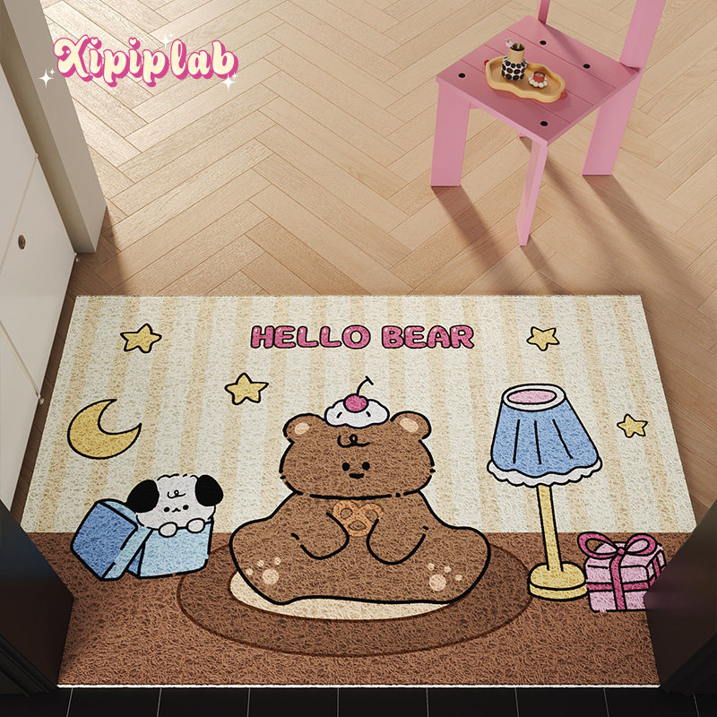 xipiplab可爱卡通少女风丝圈地垫可裁剪玄关入户门垫耐脏耐磨脚垫,居家布艺,入户地垫,淘宝优惠券,粉丝福利购,淘宝优惠卷