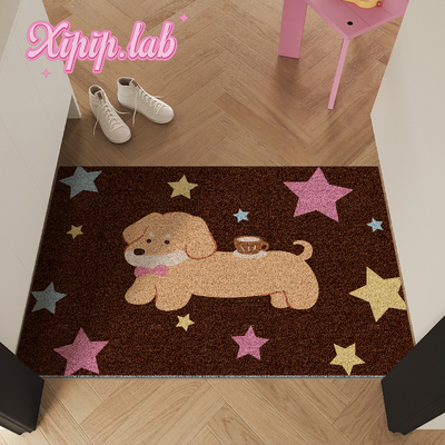 xipiplab腊肠狗家用入户地垫丝圈可裁剪门垫玄关进门蹭脚除尘脚垫