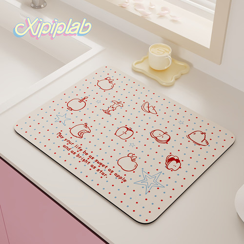 xipiplab家用厨房台面沥水垫碗盘干燥垫皮革吸水吸油免洗可擦餐垫