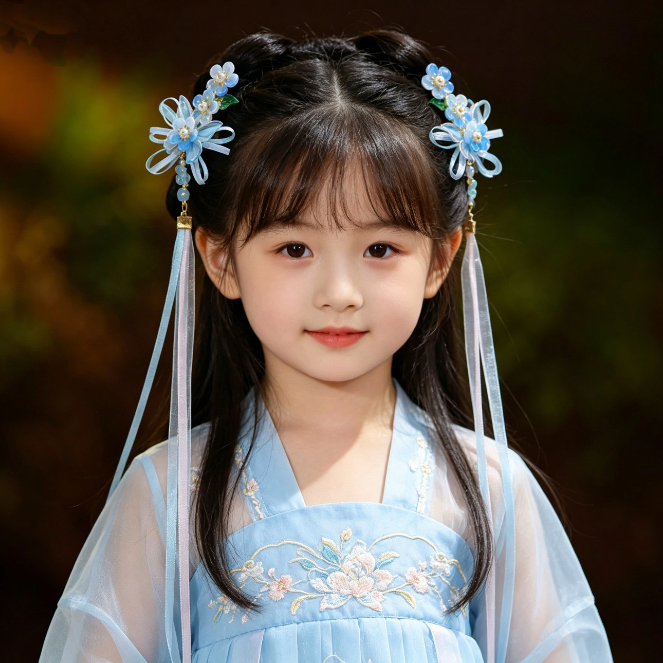 儿童汉服古装表演拍照头饰中国风图片