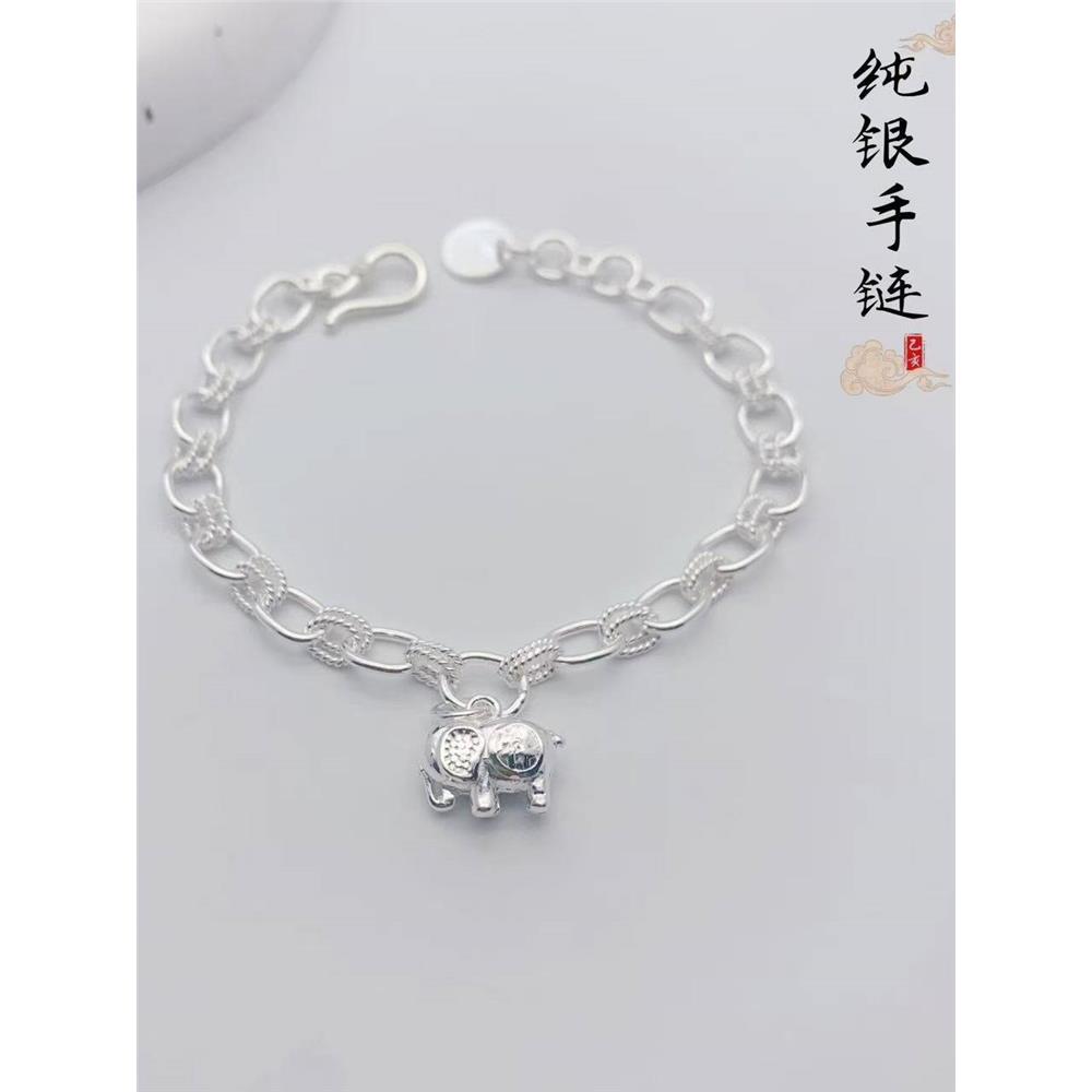 立大福990纯银手工麻花大