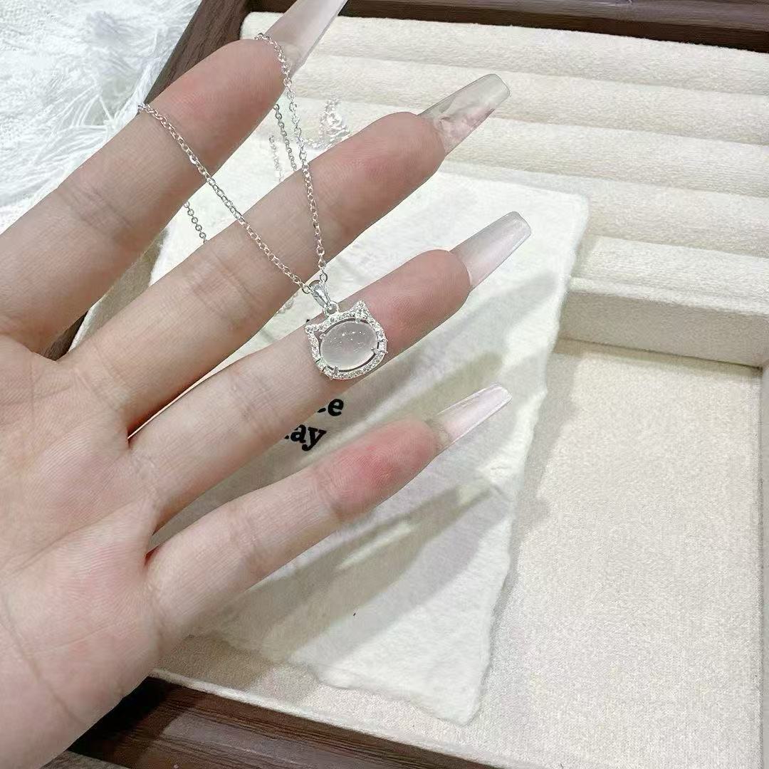 立大福可爱猫头白月光玉