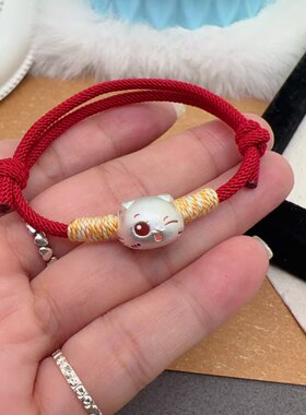 立大福足银精品纯银CC猫