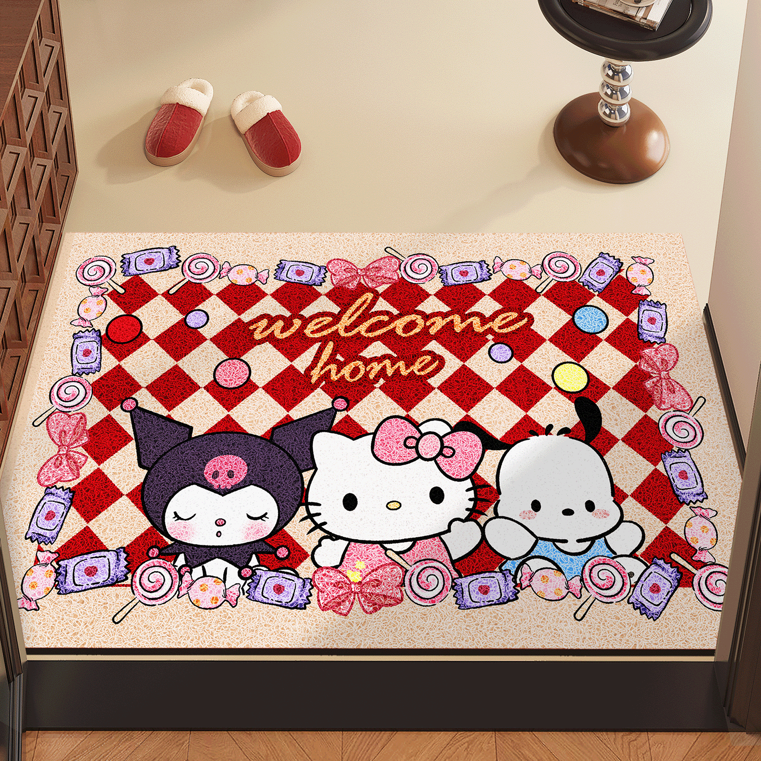 马年喜庆入户门丝圈地垫新年红色装饰刮沙防滑地毯进门口脚垫门垫,居家布艺,入户地垫,淘宝优惠券,粉丝福利购,淘宝优惠卷