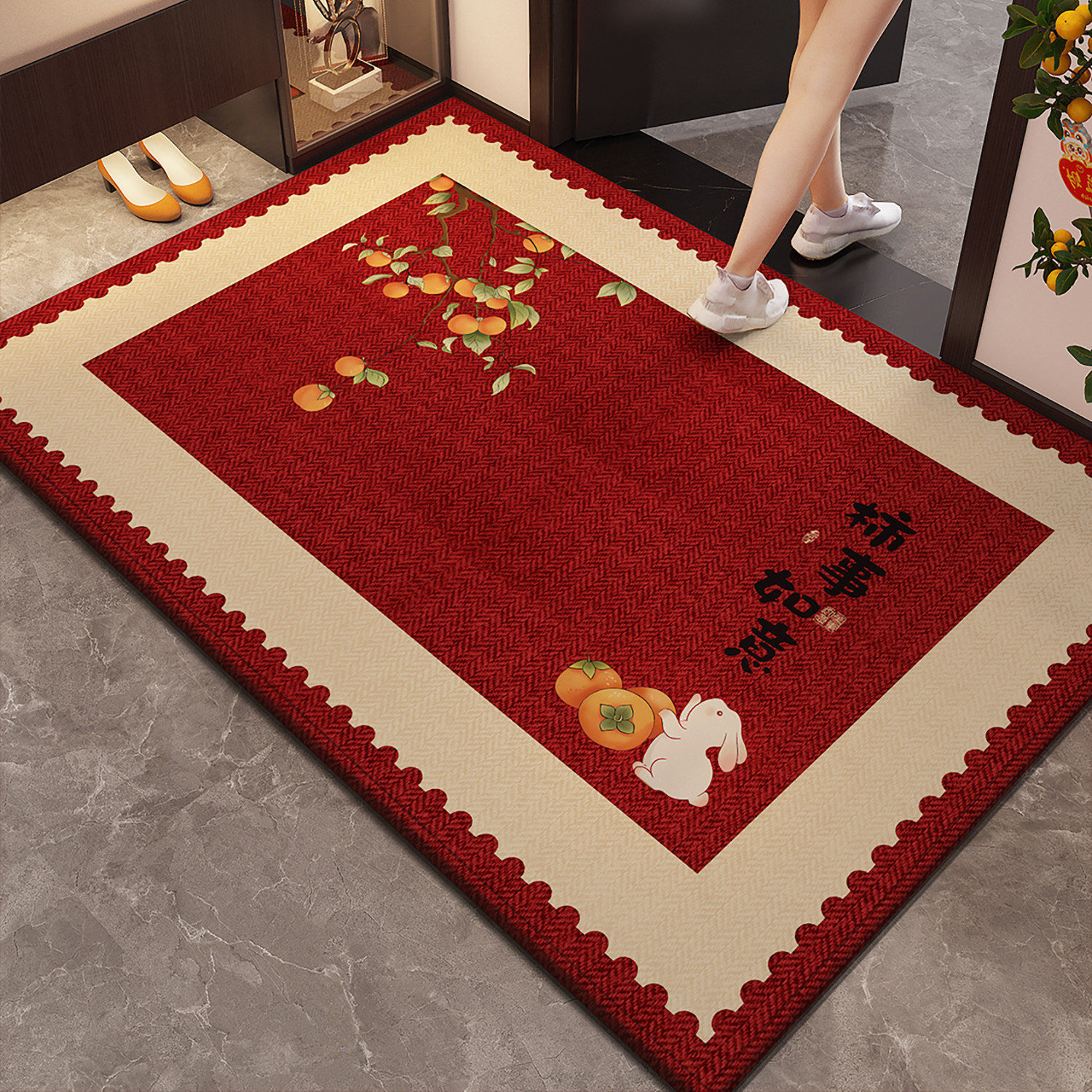 入户门地垫红色地毯家用门口进门门垫防滑高级玄关喜庆可裁剪脚垫,居家布艺,入户地垫,淘宝优惠券,粉丝福利购,淘宝优惠卷