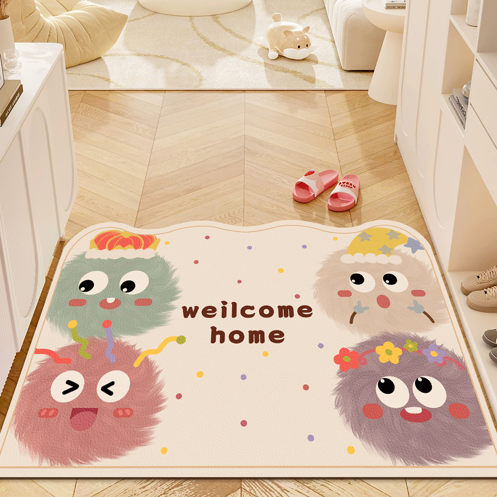 地垫入户门免洗可擦pvc皮革卡通门口进门脚垫可裁剪玄关全铺地毯