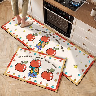 厨房地垫硅藻泥防滑吸水防油可擦免洗家用耐脏进门口脚垫长条地毯