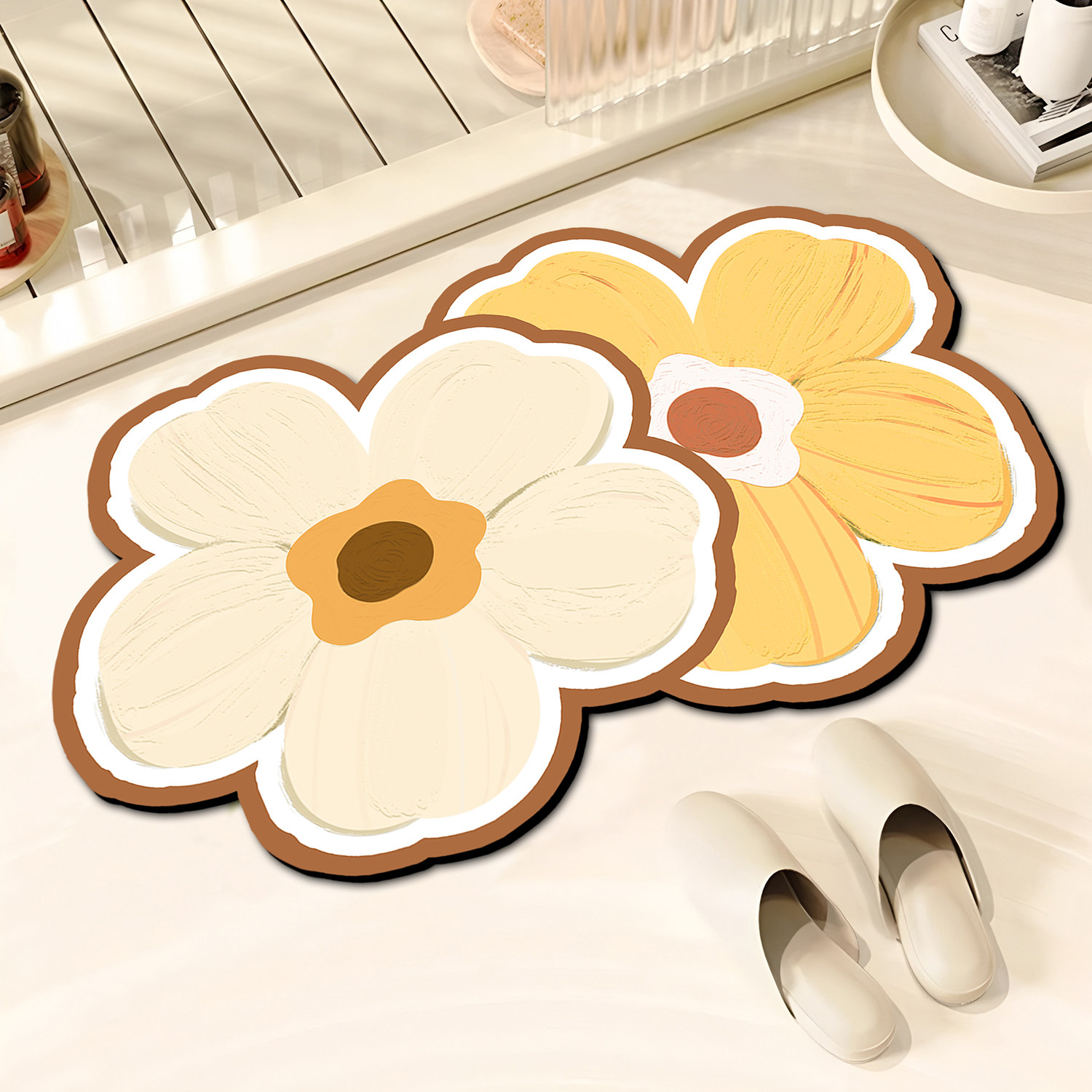 油画风软硅藻泥吸水垫小清新卫生间速干脚垫门垫进门防滑浴室地垫,居家布艺,家用脚垫,淘宝优惠券,粉丝福利购,淘宝优惠卷