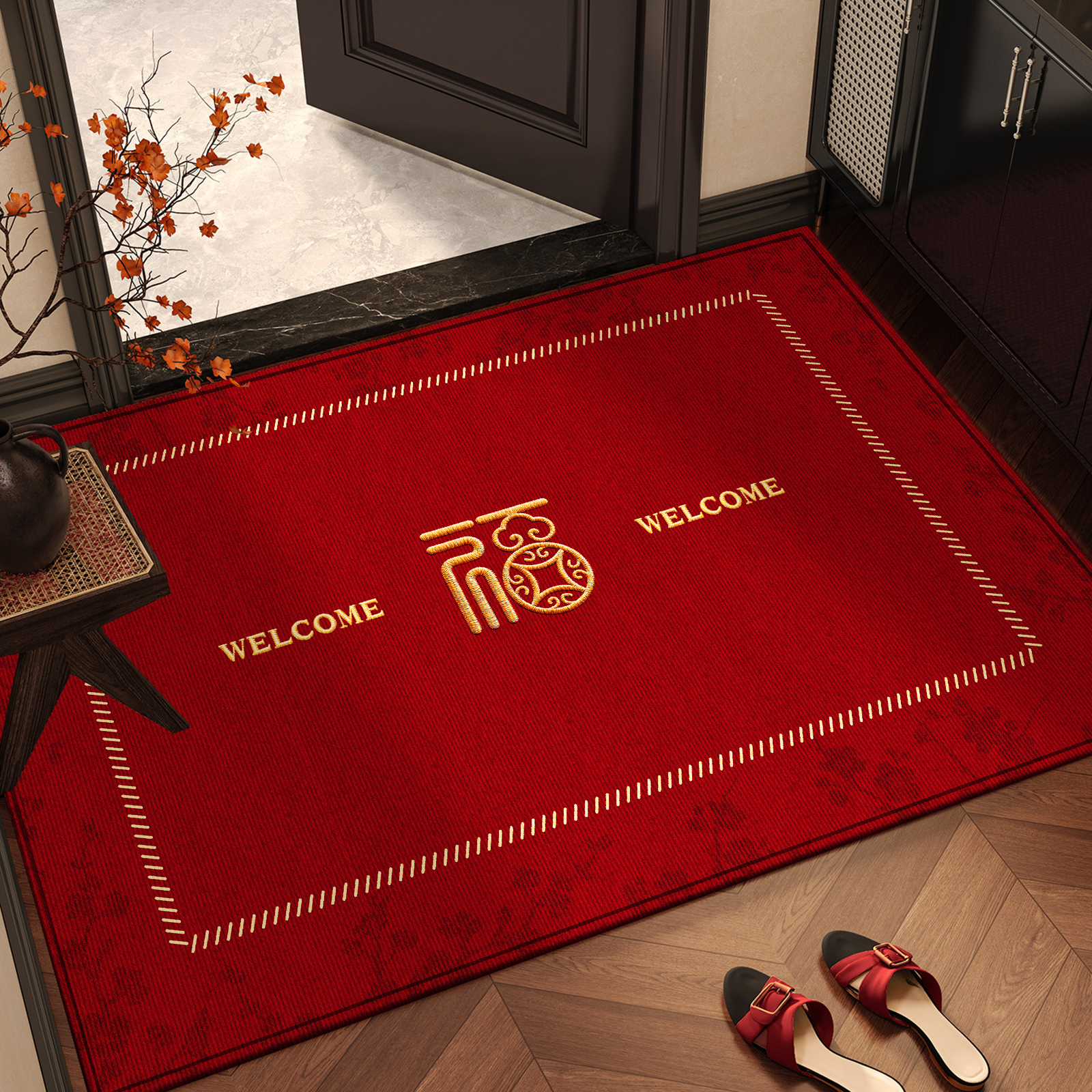 入户门地垫新款红色马年门口专用垫子门垫入户地毯进门脚垫可裁剪,居家布艺,入户地垫,淘宝优惠券,粉丝福利购,淘宝优惠卷