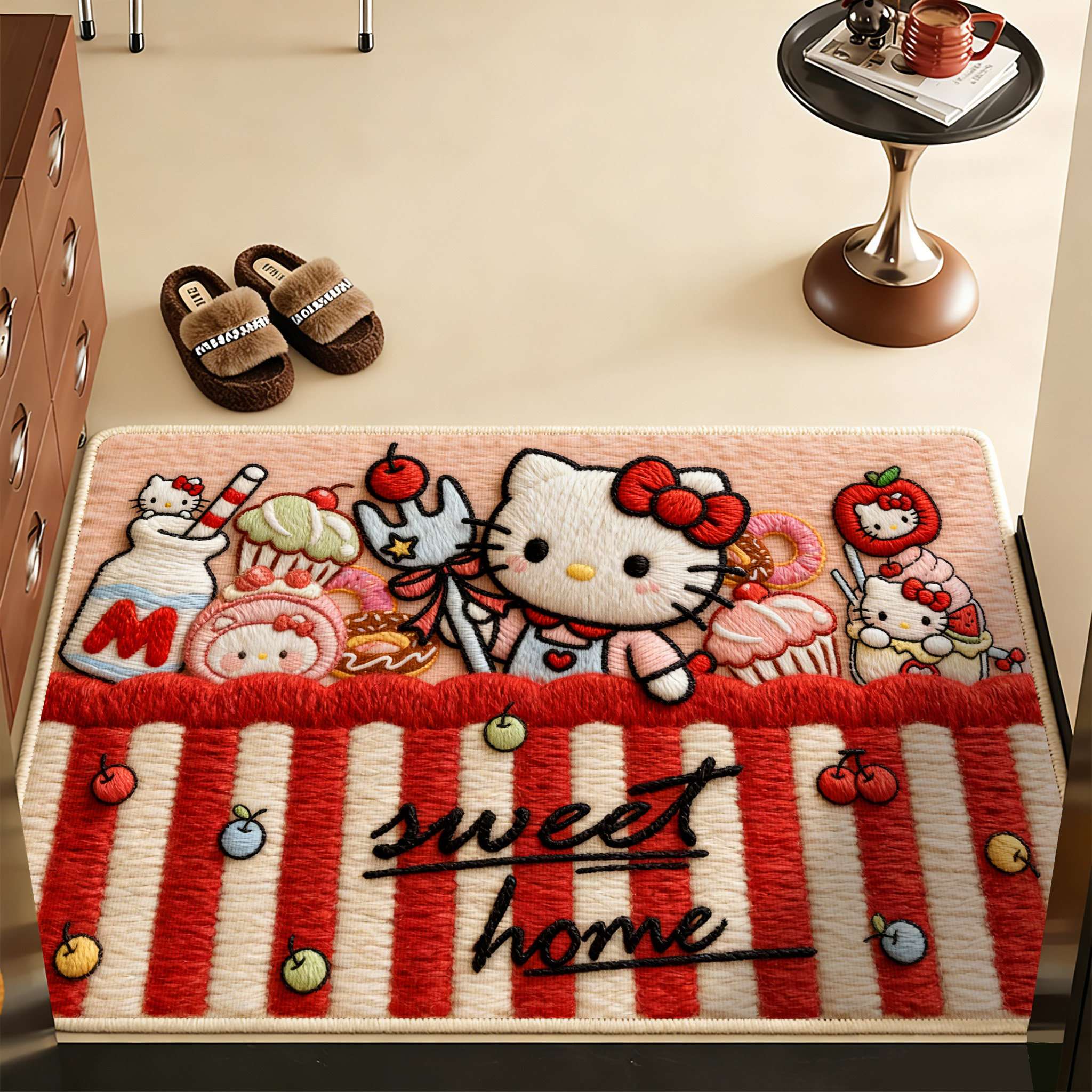 进门玄关卡通地毯可爱凯蒂猫入户门地垫家用脚垫耐脏防滑门垫,居家布艺,入户地垫,淘宝优惠券,粉丝福利购,淘宝优惠卷