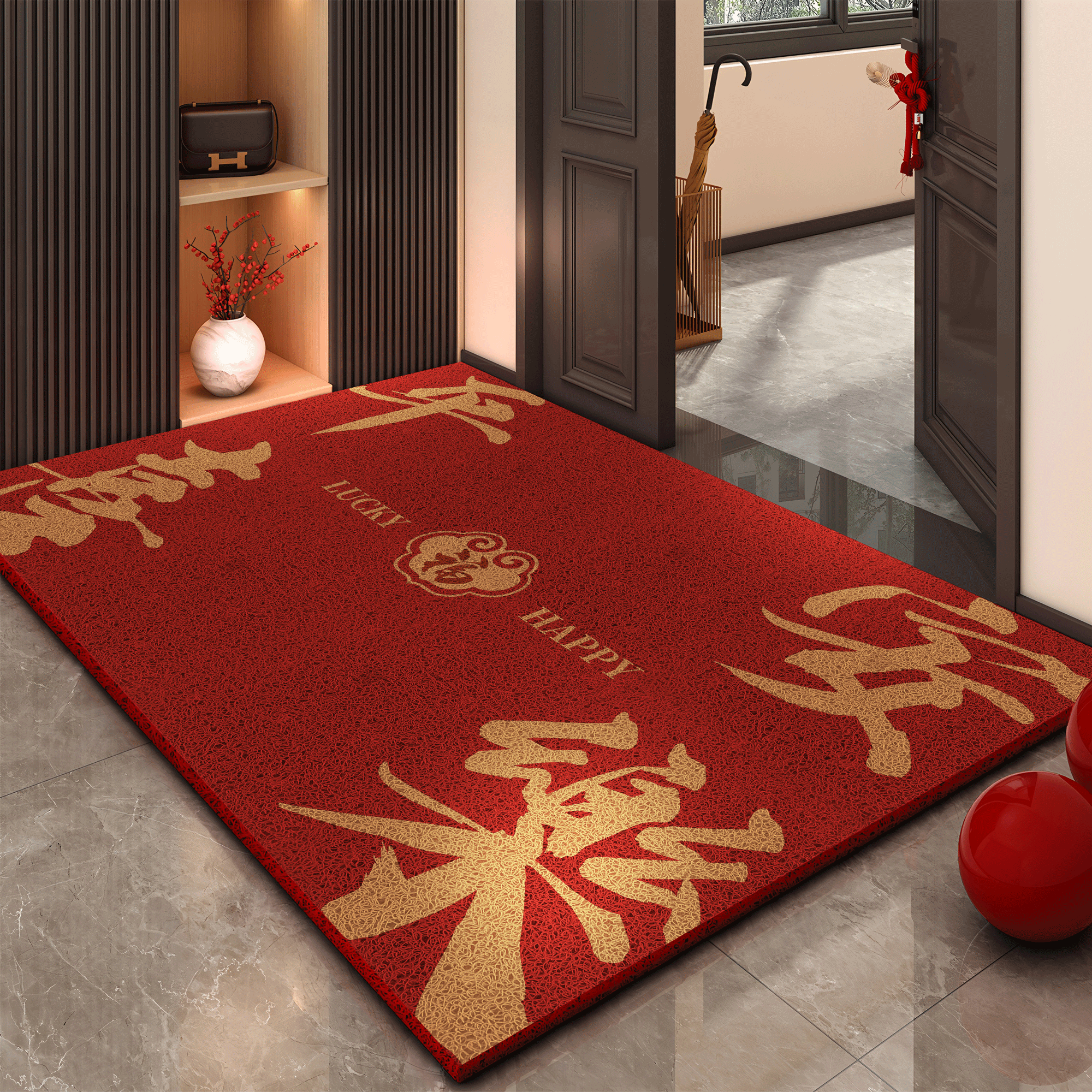 入户门地垫玄关大门进门脚防滑耐脏除尘丝圈红色喜庆地毯门毯门外,居家布艺,入户地垫,淘宝优惠券,粉丝福利购,淘宝优惠卷