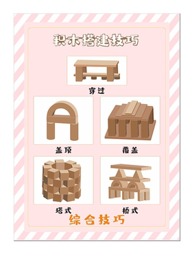 建构益智区环创积木方法技巧墙贴