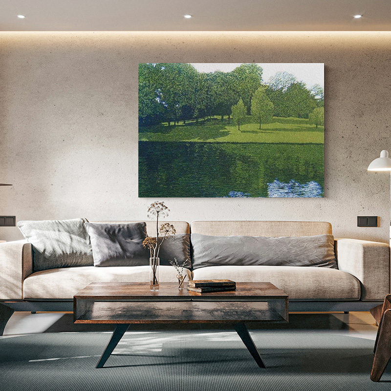 简约现代客厅画北欧侘寂风装饰画纯手绘肌理抽象艺术风景落地油画
