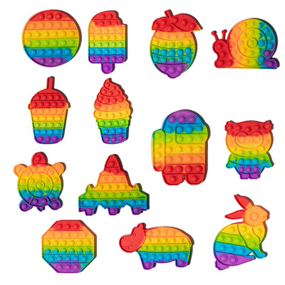 跨境解压玩具 大号灭鼠先锋独角兽灭鼠先锋彩色恐龙popit fidget