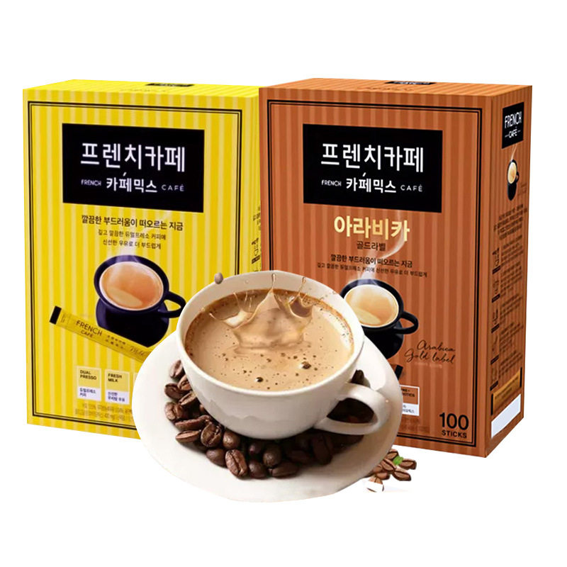 韩国进口富然池三合一咖啡南阳法式速溶咖啡粉双倍浓缩条装礼盒液