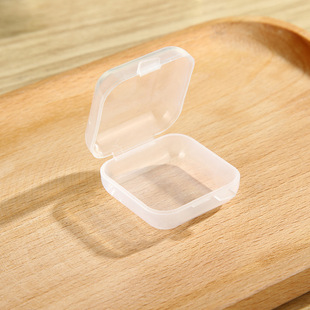 透明pp塑料盒子正方形耳塞饰品戒指盒耳钉盒小方盒渔具迷你收纳盒
