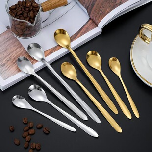 创意时尚长柄不锈钢咖啡勺甜品搅拌勺家用马克杯调羹礼品勺甜品勺