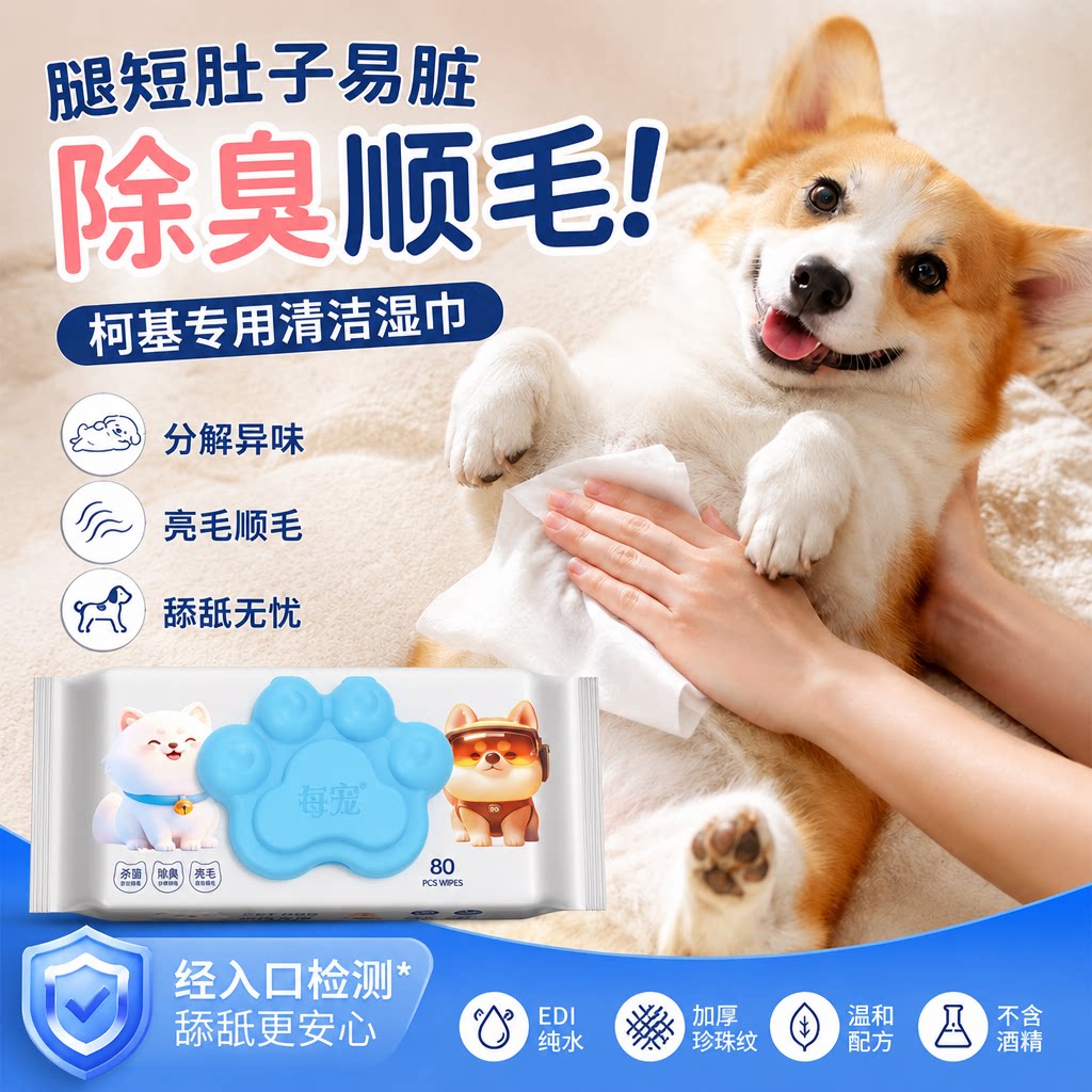 狗狗专用宠物湿巾生物酶除臭免洗
