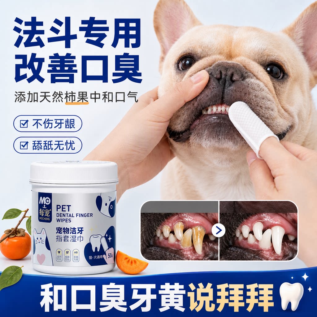 狗狗洁牙指套湿巾舔舐无忧去牙垢