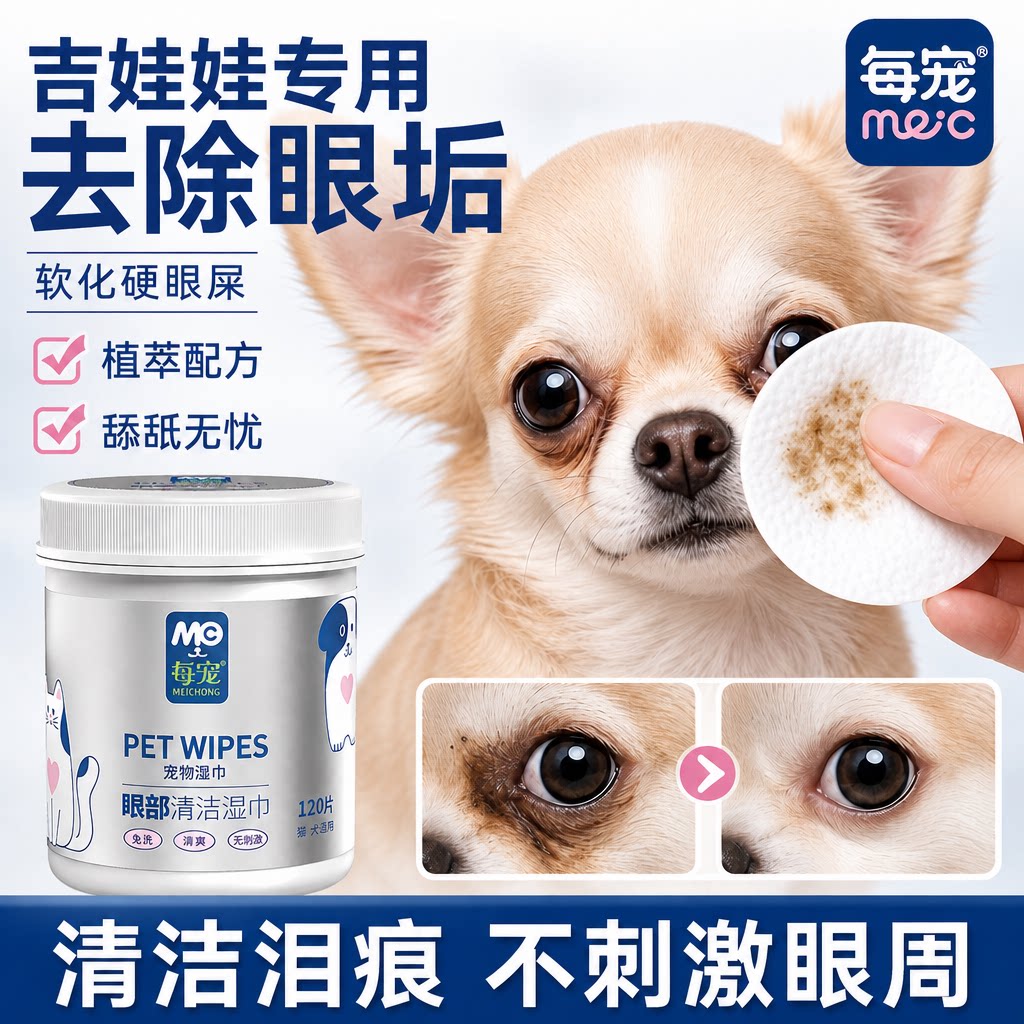 狗狗眼部清洁湿巾温和去眼垢眼屎
