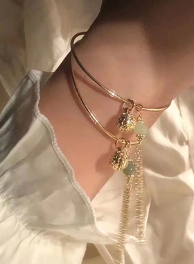 国风女手环玉髓宫铃半镯女小众