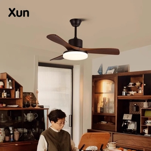 中古风扇灯实木叶吊扇灯法式南洋客厅吊灯电扇灯风餐厅灯美式复古