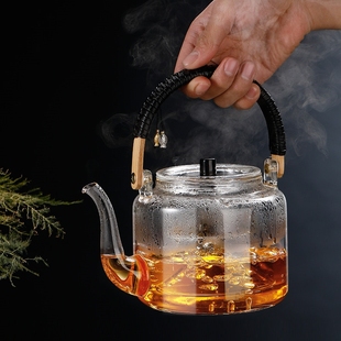 玻璃壶耐高温煮茶泡茶家用养生提器办公室小型梁壶电陶炉蒸煮茶