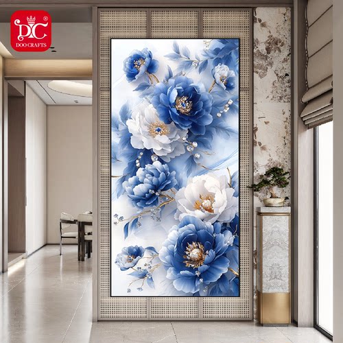 蒂彩2025年新款蓝色牡丹钻石画