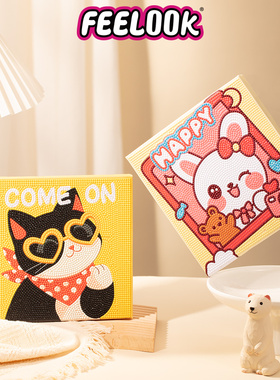 DC蒂彩钻石画2026新款满钻卡通猫咪手工diy十字绣桌面摆件礼物女