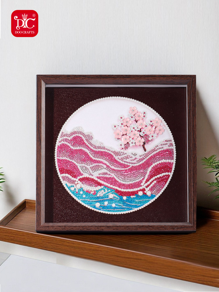 DC蒂彩钻石画2025新款手工diy花海装饰玄关圆框摆台粘钻5d十字绣,居家布艺,钻石绣,淘宝优惠券,粉丝福利购,淘宝优惠卷
