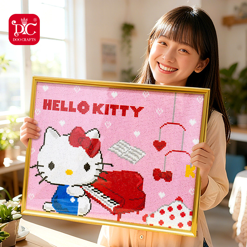 蒂彩dc钻石画hellokitty系列生日礼物三丽鸥手工diy十字绣摆件画