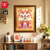 DC蒂彩钻石画2026高颜值新款 狮狮如意手工diy十字绣客厅贴钻挂画