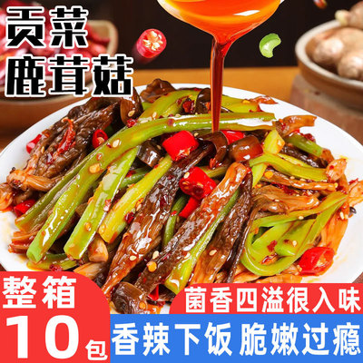 贡菜鹿茸菇湖南特色香辣过瘾鹿茸菇速食网红追剧解馋零食开袋即食
