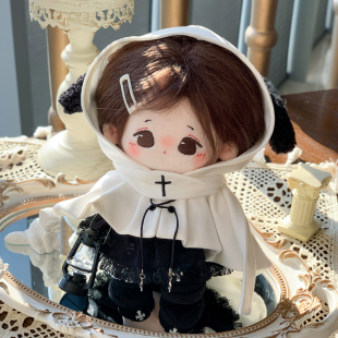 可爱棉花娃娃20cm25cm30cm娃衣黑脸羊无属性修女风毛绒玩偶衣服