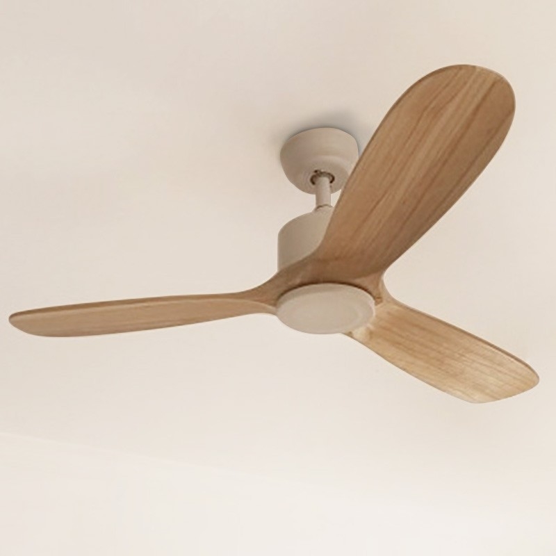 木质静音吊扇无灯复古餐厅风扇灯灯简约遥控客厅家用美式实木吊扇