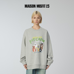 杨博文张桂源同款MaisonMisfit15多戈可爱小狗上衣春秋加绒卫衣