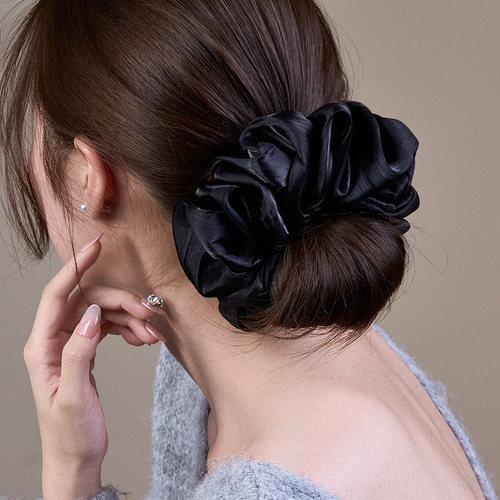 玫瑰大花朵~韩式珠光纱大肠发圈