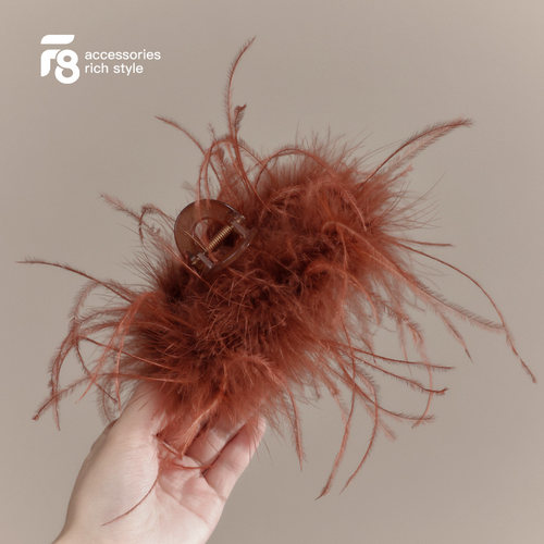 抓夹羽毛美拉德超强氛围感气质