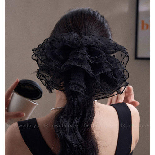 蓬松小蛋糕~高阶风黑色大纱圈