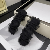 黑色蕾丝对夹掰掰夹碎发夹侧边bb夹刘海前额头饰小卡子女士高级感